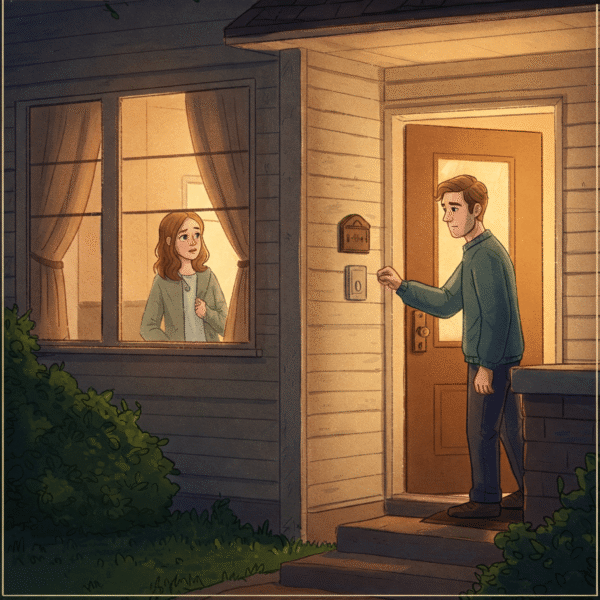 Límites cuando tu ex insiste en regresar. Un hombre tocando la puerta de la casa de una mujer.